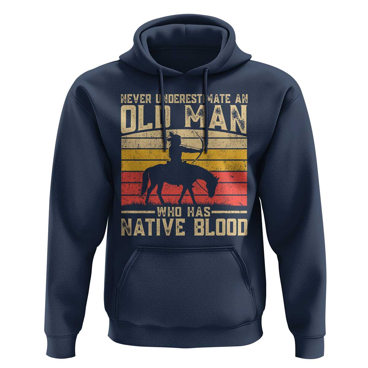 Funny Native American Hoodie Never Underestimate An Old Man Native American - Wonder Print Shop