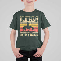 Funny Native American T Shirt For Kid Never Underestimate An Old Man Native American - Wonder Print Shop