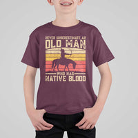 Funny Native American T Shirt For Kid Never Underestimate An Old Man Native American - Wonder Print Shop