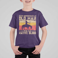 Funny Native American T Shirt For Kid Never Underestimate An Old Man Native American - Wonder Print Shop