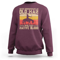 Funny Native American Sweatshirt Never Underestimate An Old Man Native American - Wonder Print Shop