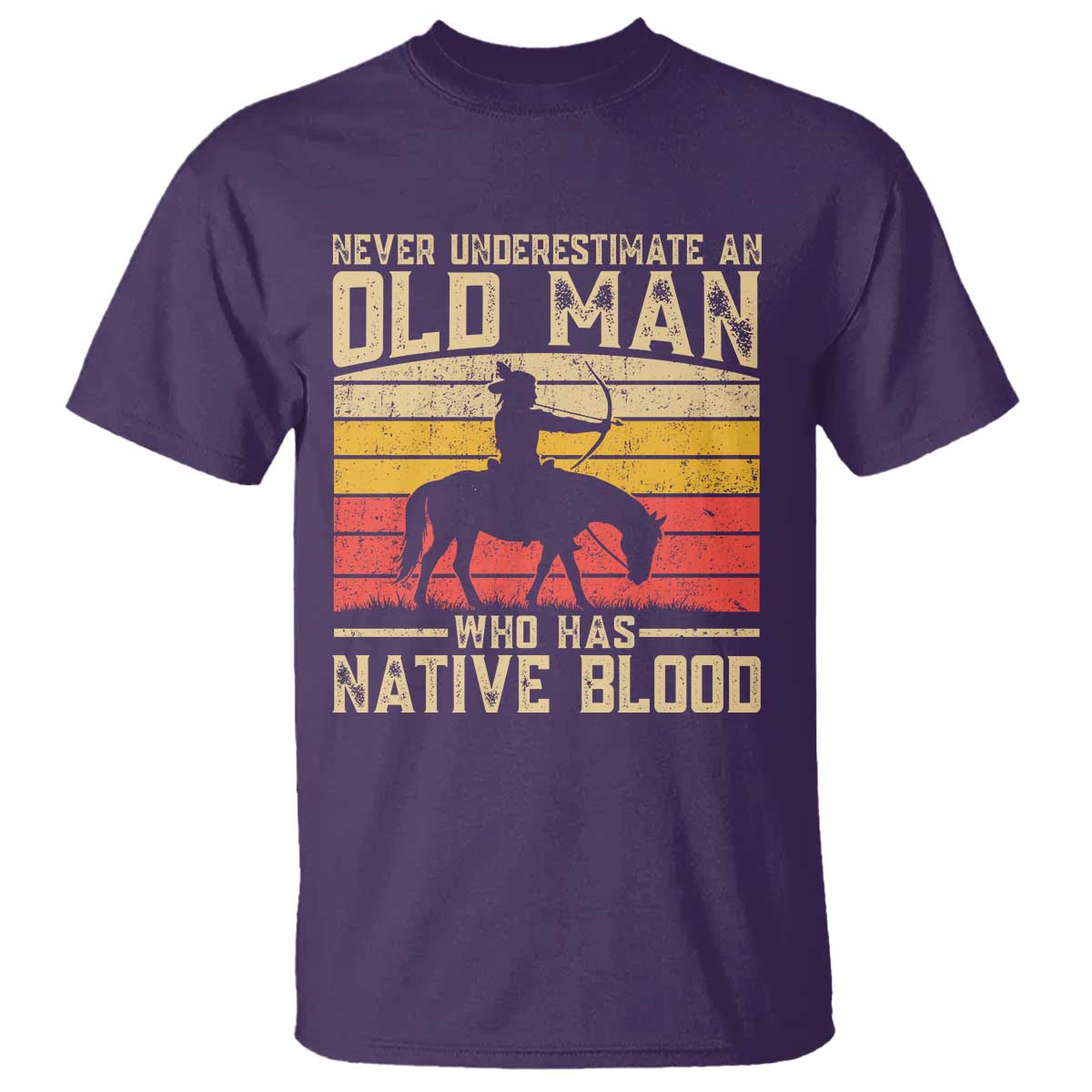 Funny Native American T Shirt Never Underestimate An Old Man Native American - Wonder Print Shop