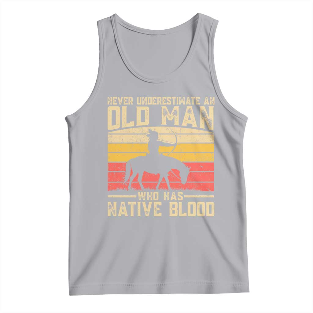 Funny Native American Tank Top Never Underestimate An Old Man Native American - Wonder Print Shop