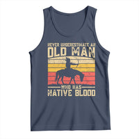 Funny Native American Tank Top Never Underestimate An Old Man Native American - Wonder Print Shop