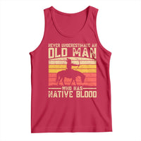 Funny Native American Tank Top Never Underestimate An Old Man Native American - Wonder Print Shop