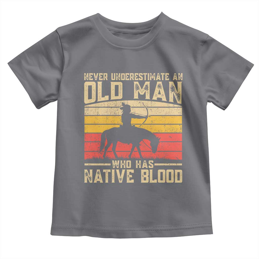 Funny Native American Toddler T Shirt Never Underestimate An Old Man Native American - Wonder Print Shop