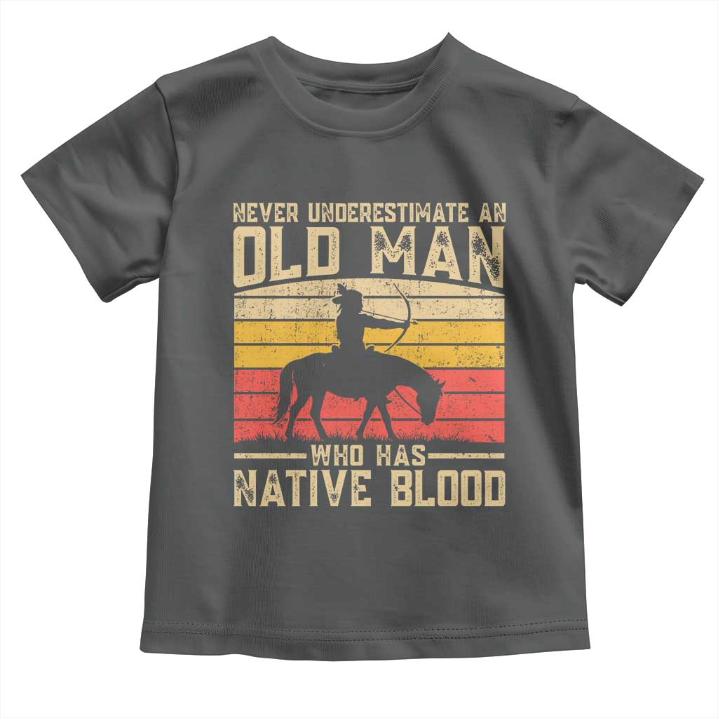Funny Native American Toddler T Shirt Never Underestimate An Old Man Native American - Wonder Print Shop