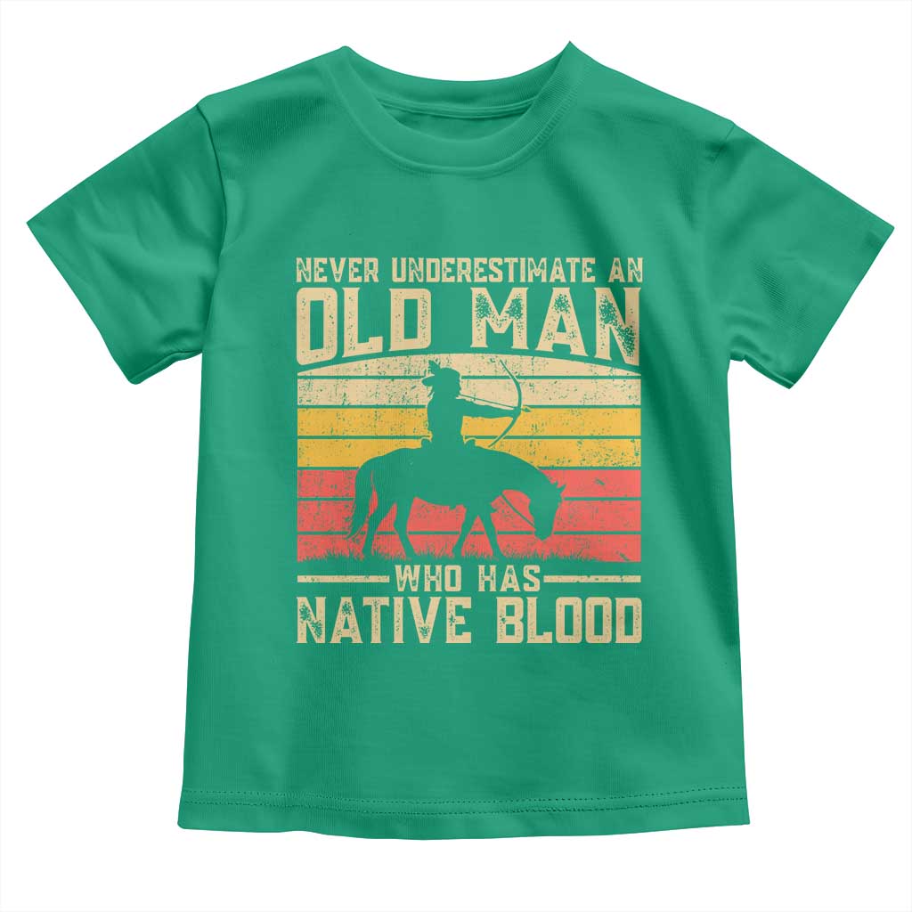 Funny Native American Toddler T Shirt Never Underestimate An Old Man Native American - Wonder Print Shop