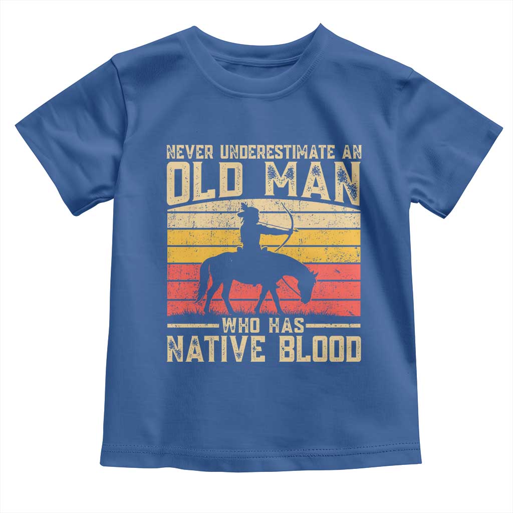 Funny Native American Toddler T Shirt Never Underestimate An Old Man Native American - Wonder Print Shop