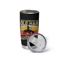 Funny Native American Tumbler Cup Never Underestimate An Old Man Native American - Wonder Print Shop