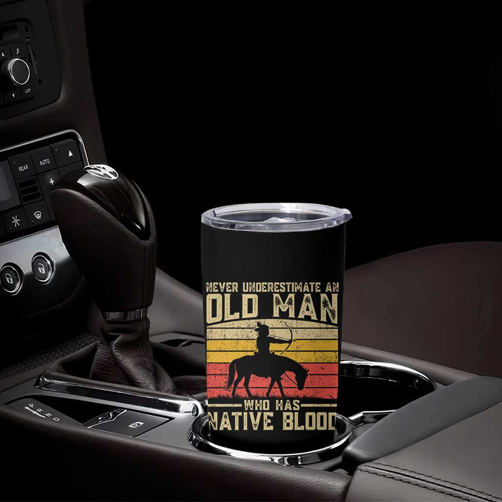Funny Native American Tumbler Cup Never Underestimate An Old Man Native American - Wonder Print Shop