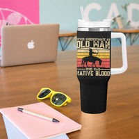 Funny Native American Tumbler With Handle Never Underestimate An Old Man Native American - Wonder Print Shop