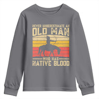 Funny Native American Youth Sweatshirt Never Underestimate An Old Man Native American - Wonder Print Shop