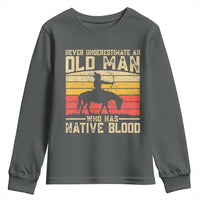 Funny Native American Youth Sweatshirt Never Underestimate An Old Man Native American - Wonder Print Shop