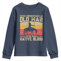 Funny Native American Youth Sweatshirt Never Underestimate An Old Man Native American - Wonder Print Shop