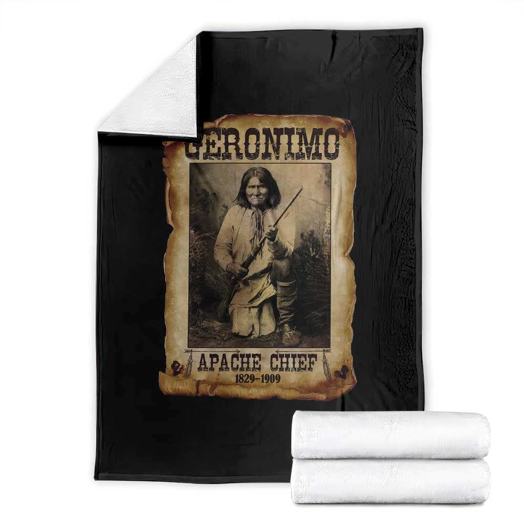 Geronimo Throw Blanket Vintage Apache Warrior Native American - Wonder Print Shop