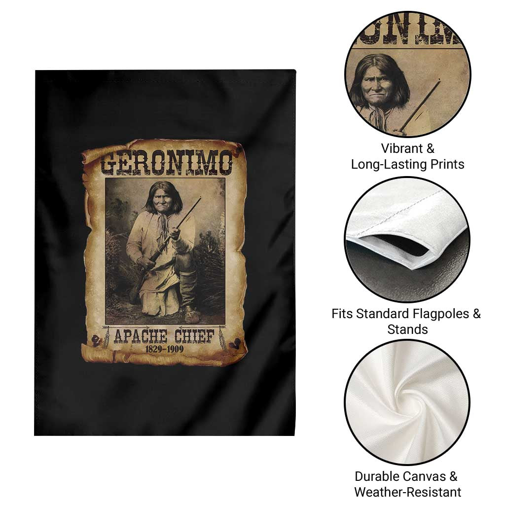 Geronimo Garden Flag Vintage Apache Warrior Native American - Wonder Print Shop