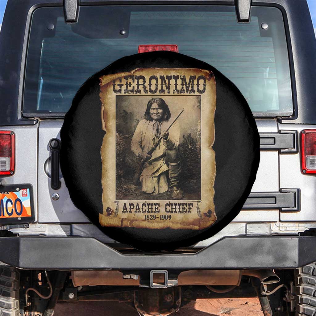 Geronimo Spare Tire Cover Vintage Apache Warrior Native American - Wonder Print Shop