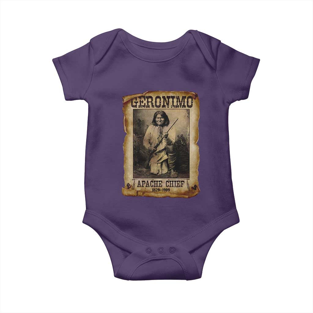 Geronimo Baby Onesie Vintage Apache Warrior Native American - Wonder Print Shop