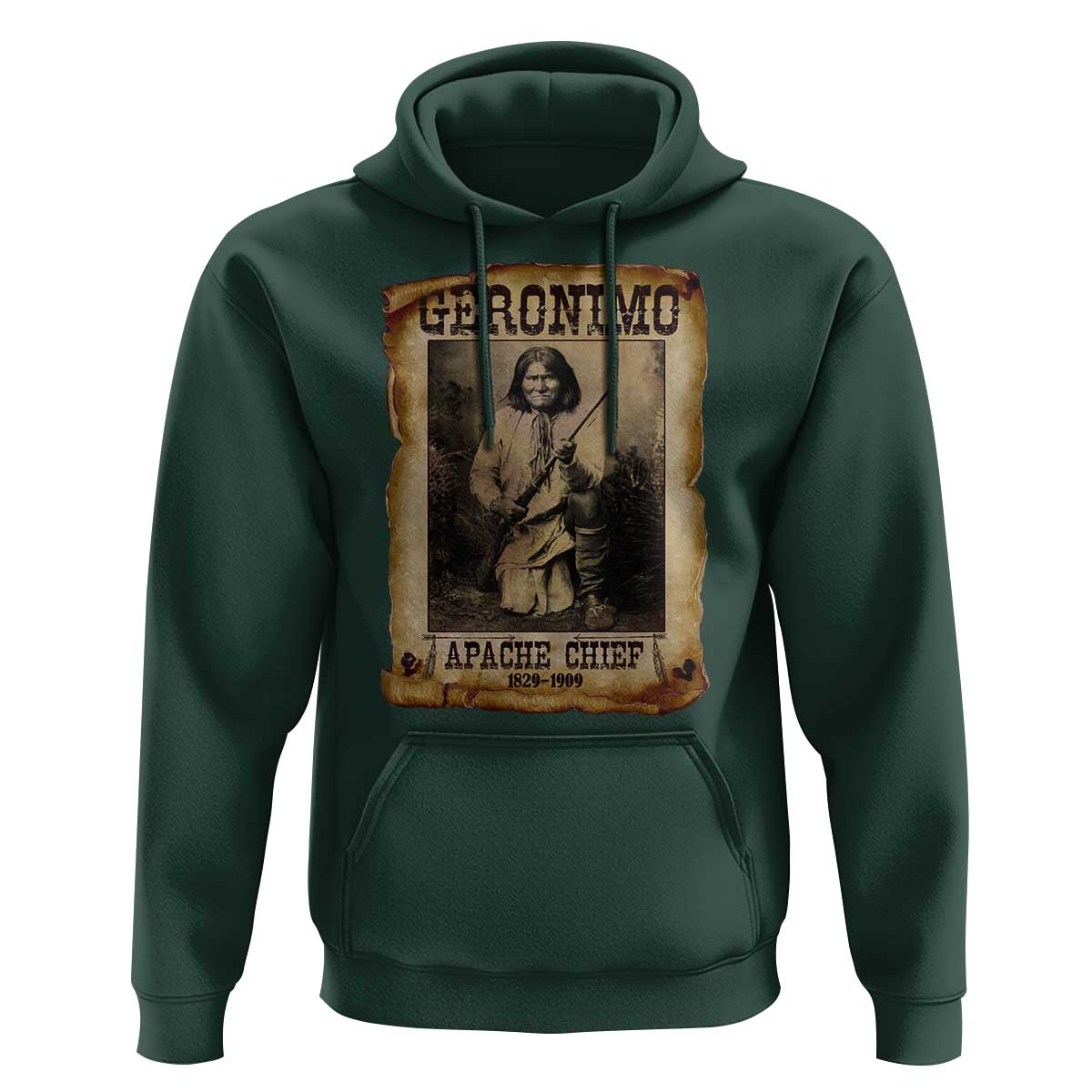 Geronimo Hoodie Vintage Apache Warrior Native American - Wonder Print Shop