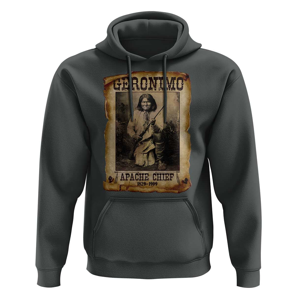 Geronimo Hoodie Vintage Apache Warrior Native American - Wonder Print Shop