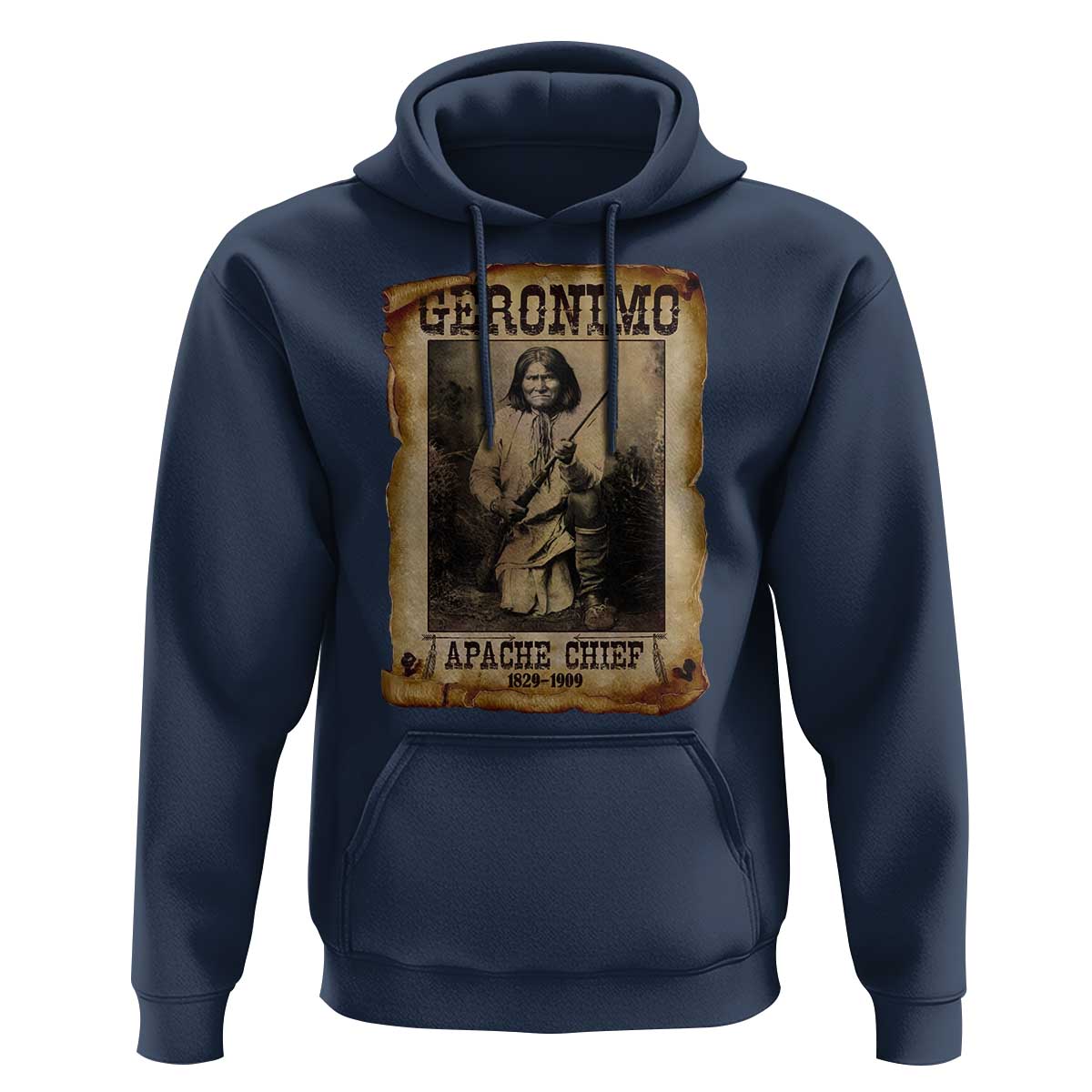 Geronimo Hoodie Vintage Apache Warrior Native American - Wonder Print Shop