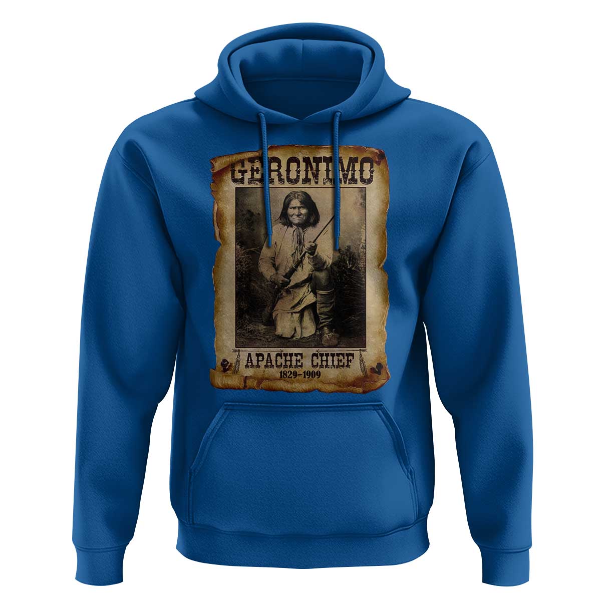 Geronimo Hoodie Vintage Apache Warrior Native American - Wonder Print Shop
