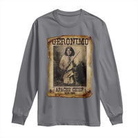 Geronimo Long Sleeve Shirt Vintage Apache Warrior Native American - Wonder Print Shop