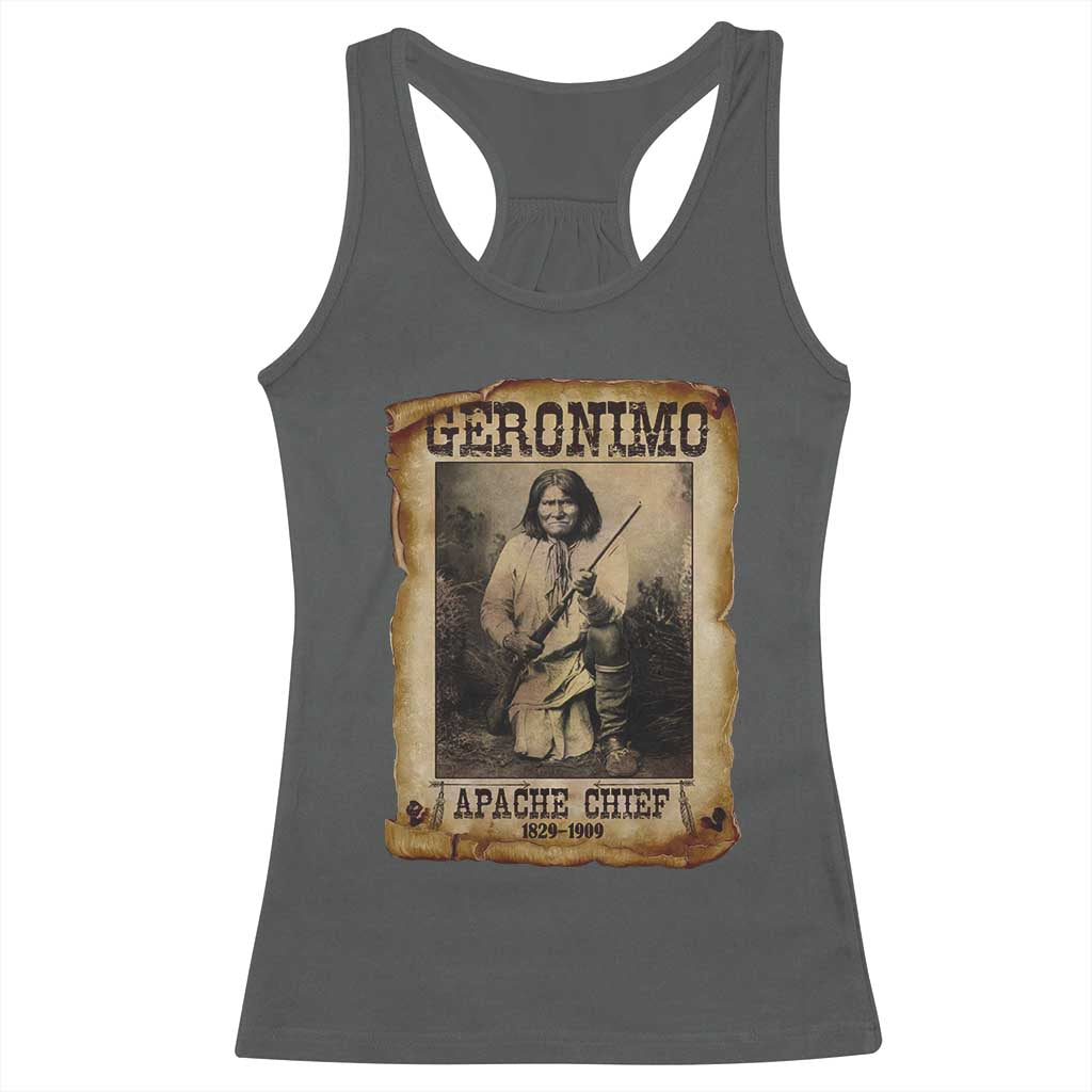 Geronimo Racerback Tank Top Vintage Apache Warrior Native American - Wonder Print Shop
