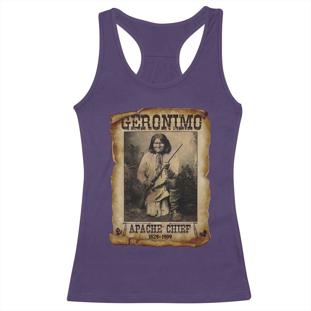 Geronimo Racerback Tank Top Vintage Apache Warrior Native American - Wonder Print Shop