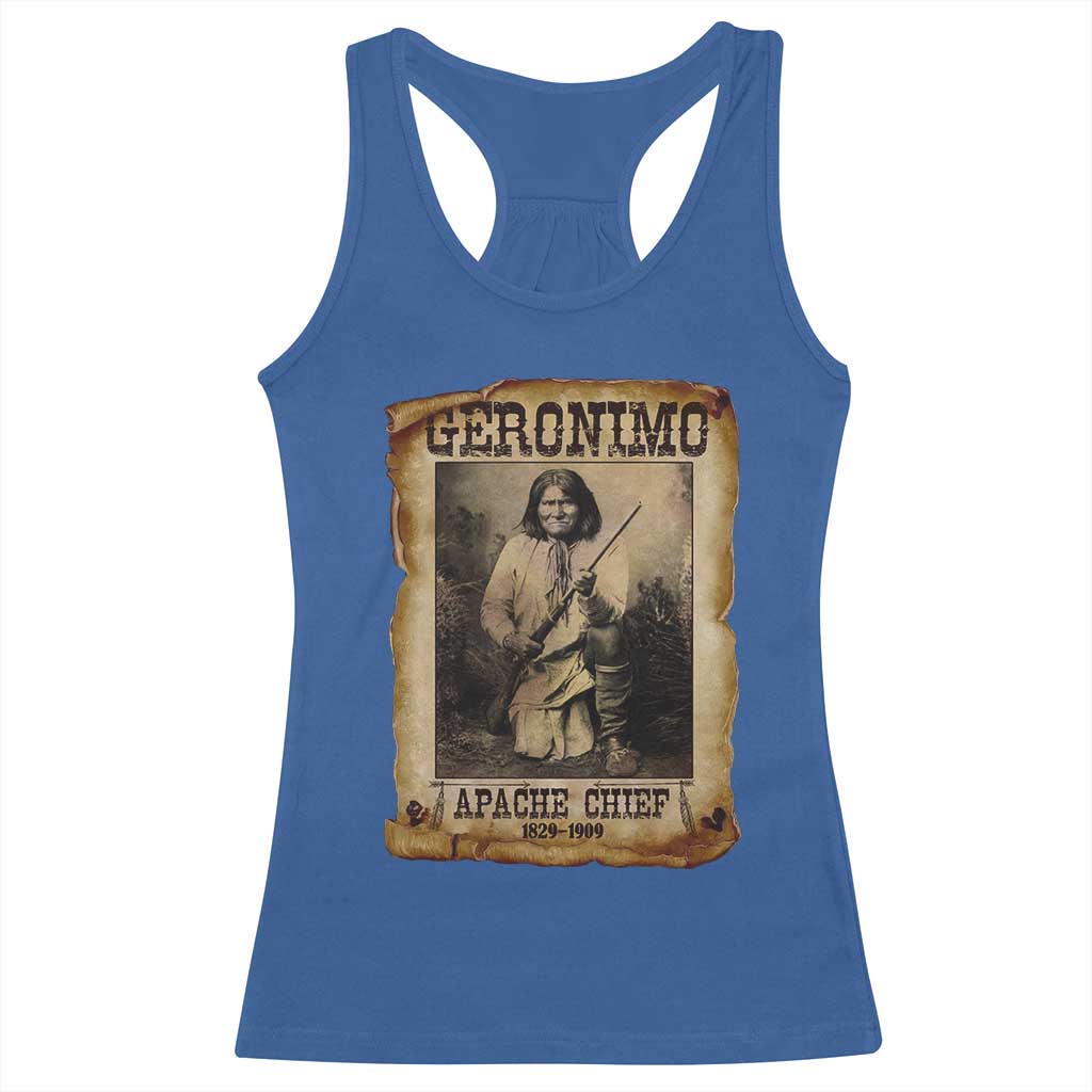 Geronimo Racerback Tank Top Vintage Apache Warrior Native American - Wonder Print Shop