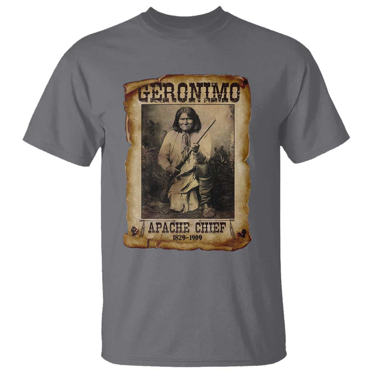 Geronimo T Shirt Vintage Apache Warrior Native American - Wonder Print Shop