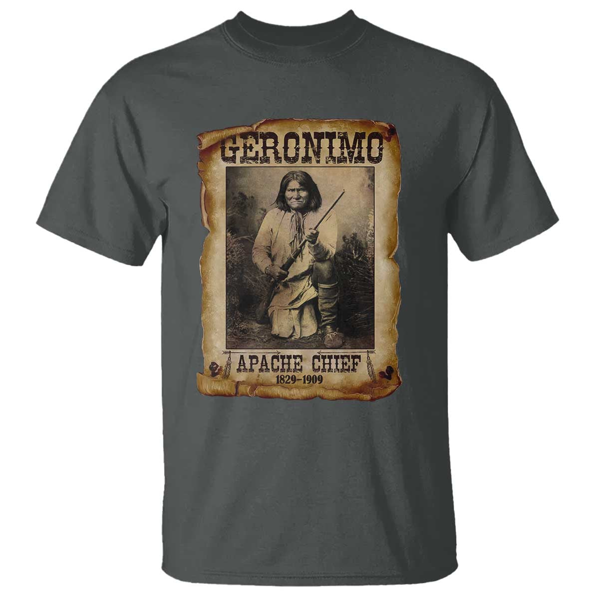 Geronimo T Shirt Vintage Apache Warrior Native American - Wonder Print Shop