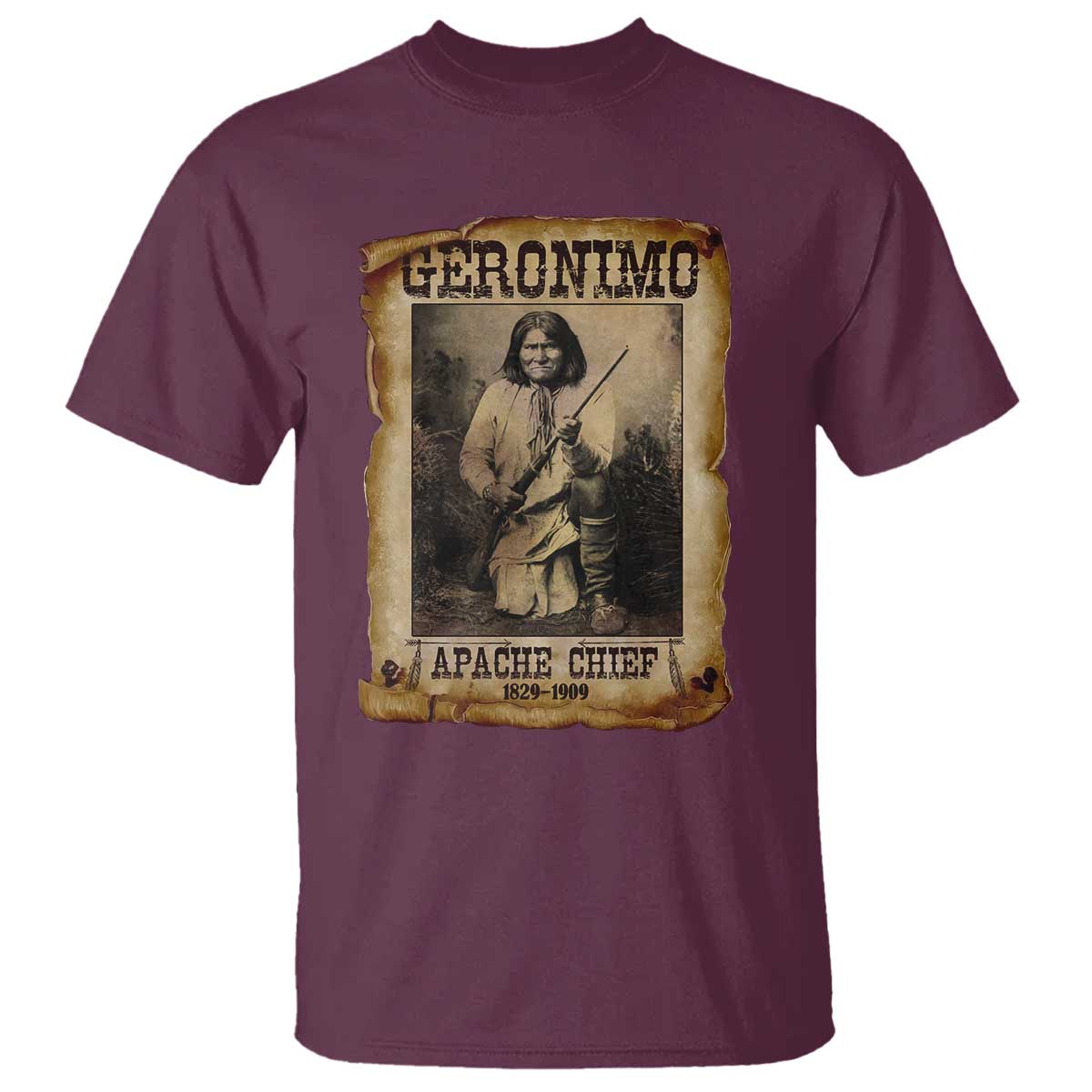 Geronimo T Shirt Vintage Apache Warrior Native American - Wonder Print Shop