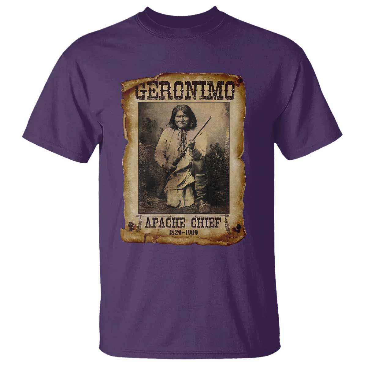 Geronimo T Shirt Vintage Apache Warrior Native American - Wonder Print Shop