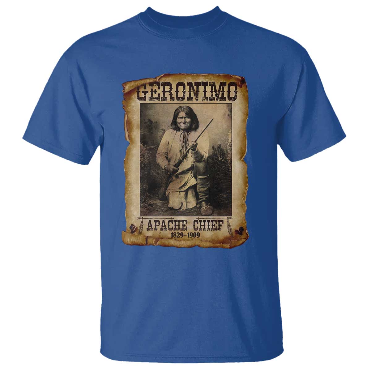 Geronimo T Shirt Vintage Apache Warrior Native American - Wonder Print Shop