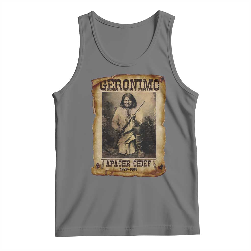 Geronimo Tank Top Vintage Apache Warrior Native American - Wonder Print Shop