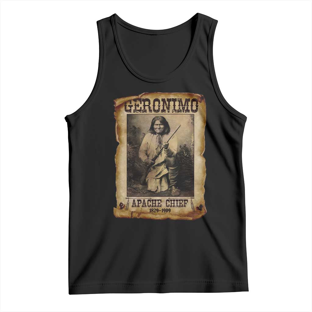 Geronimo Tank Top Vintage Apache Warrior Native American - Wonder Print Shop