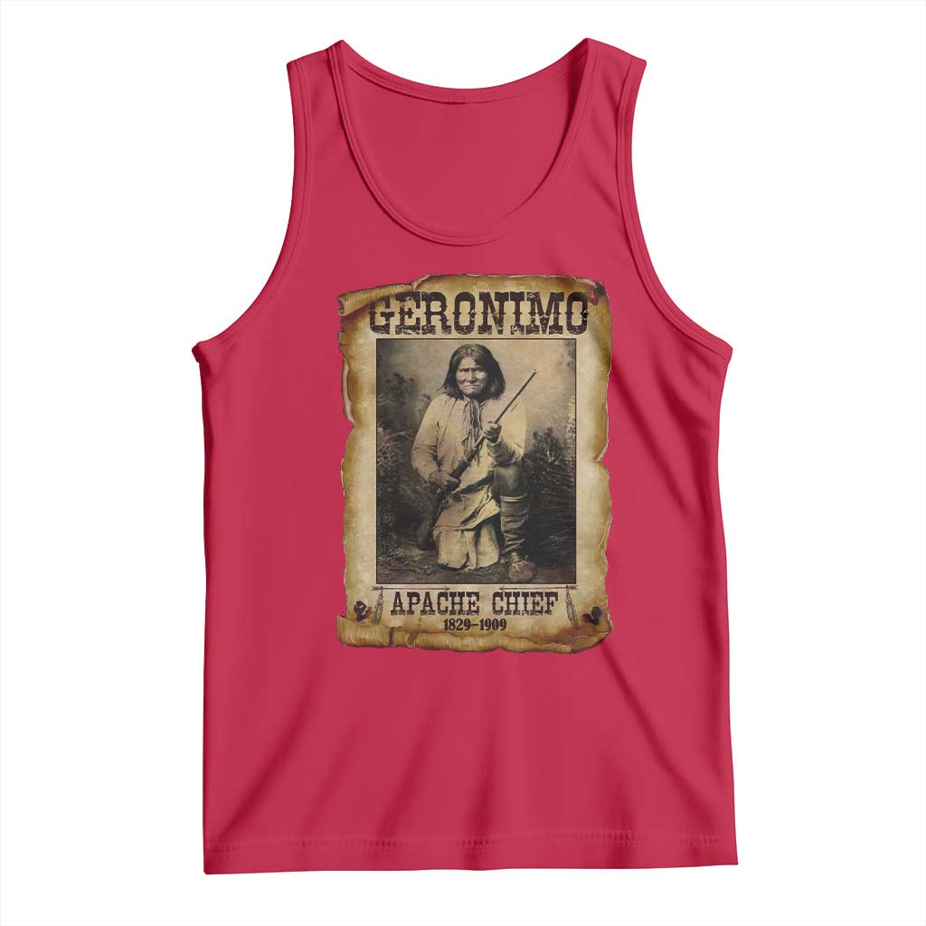 Geronimo Tank Top Vintage Apache Warrior Native American - Wonder Print Shop