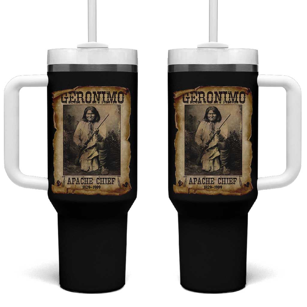 Geronimo Tumbler With Handle Vintage Apache Warrior Native American - Wonder Print Shop