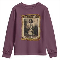Geronimo Youth Sweatshirt Vintage Apache Warrior Native American - Wonder Print Shop