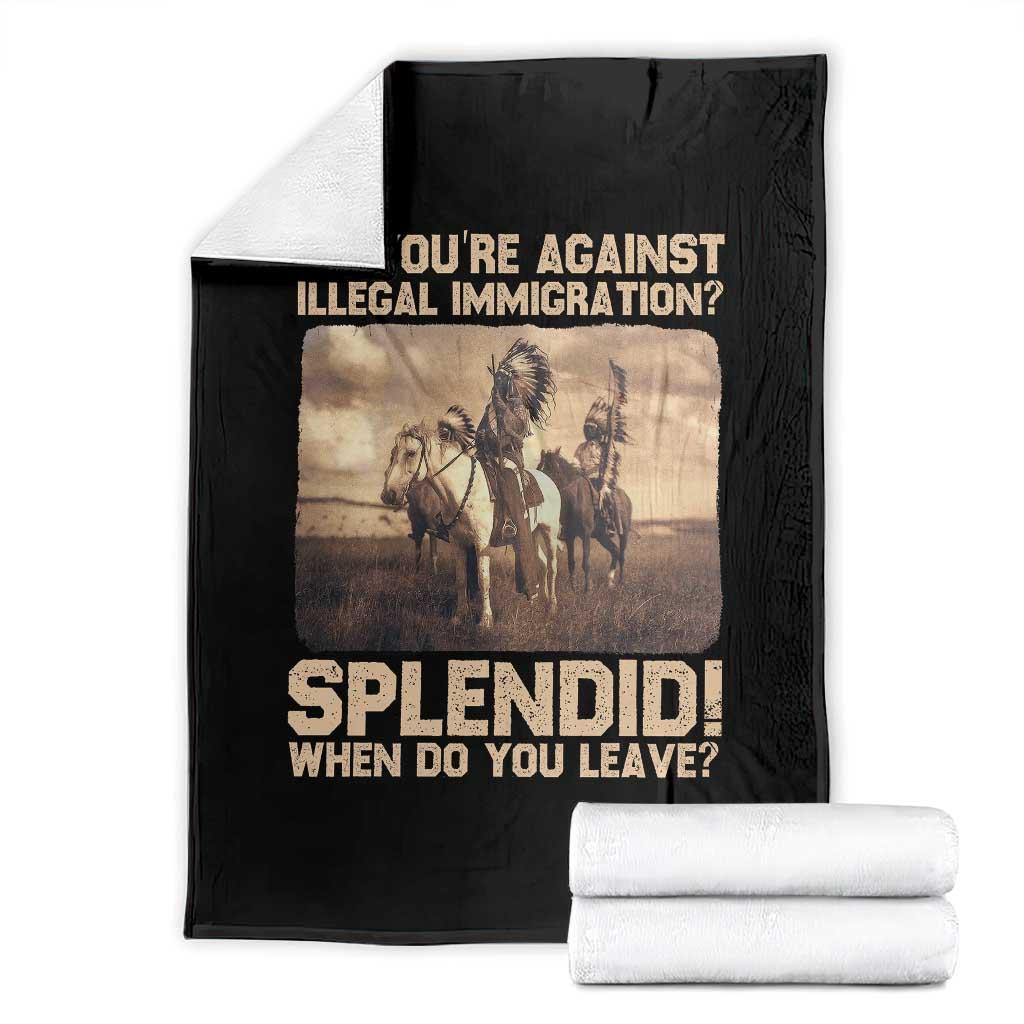 Vintage Native American Throw Blanket Funny Indian Indigenous Peoples Day - Wonder Print Shop