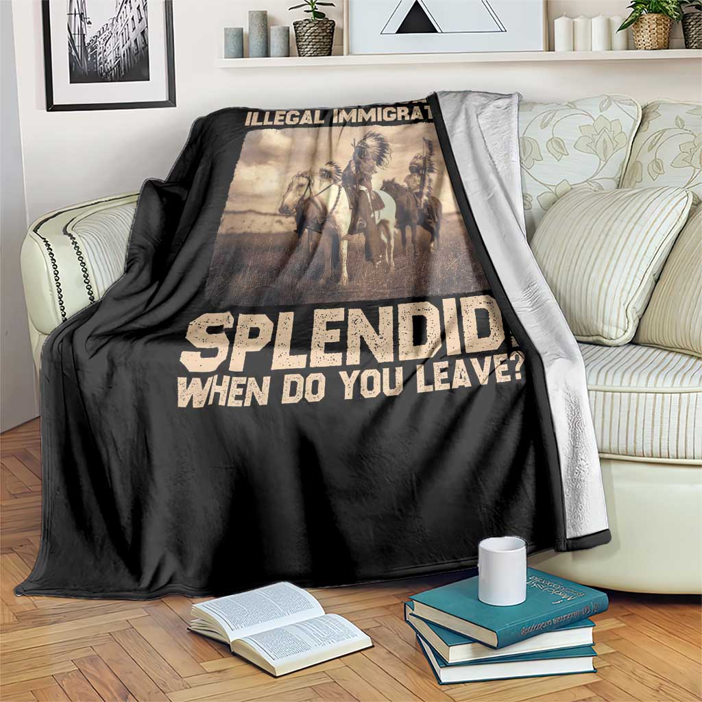 Vintage Native American Throw Blanket Funny Indian Indigenous Peoples Day - Wonder Print Shop