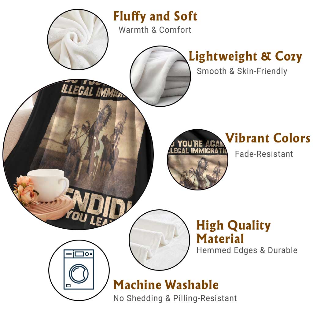 Vintage Native American Throw Blanket Funny Indian Indigenous Peoples Day - Wonder Print Shop