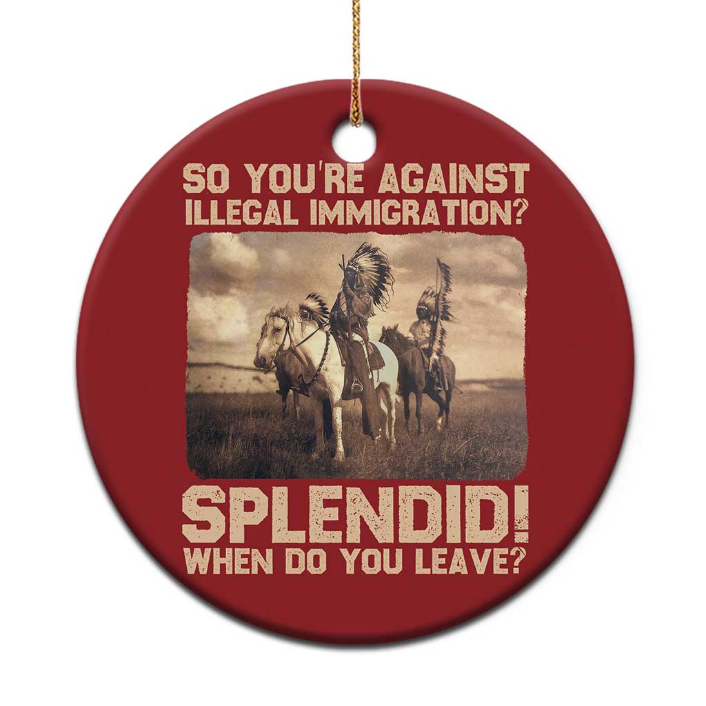 Vintage Native American Christmas Ornament Funny Indian Indigenous Peoples Day - Wonder Print Shop