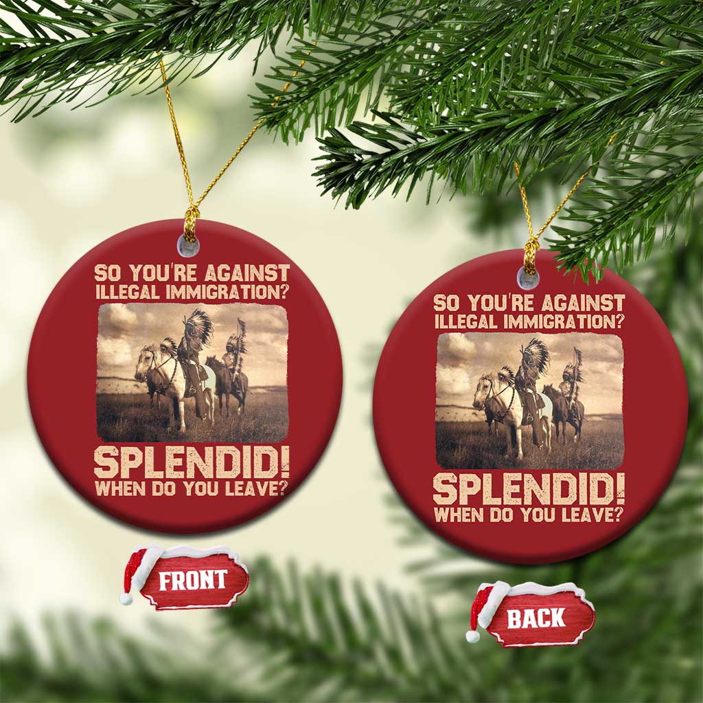 Vintage Native American Christmas Ornament Funny Indian Indigenous Peoples Day - Wonder Print Shop