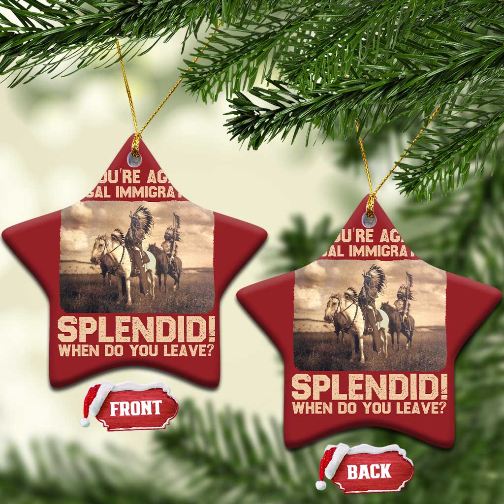 Vintage Native American Christmas Ornament Funny Indian Indigenous Peoples Day - Wonder Print Shop