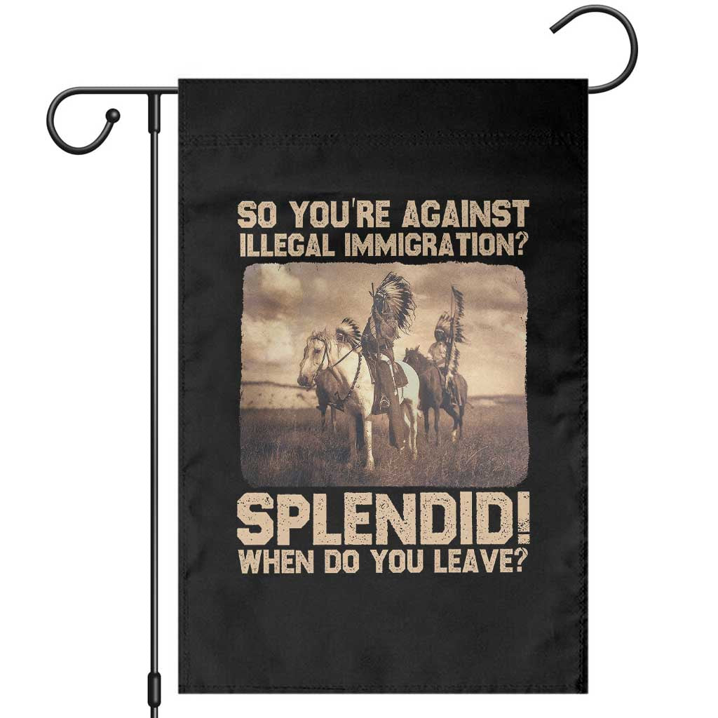 Vintage Native American Garden Flag Funny Indian Indigenous Peoples Day - Wonder Print Shop