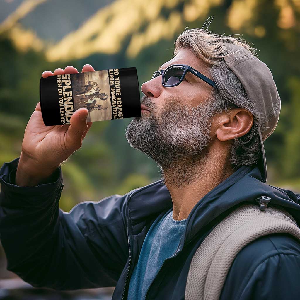 Vintage Native American 4 in 1 Can Cooler Tumbler Funny Indian Indigenous Peoples Day - Wonder Print Shop