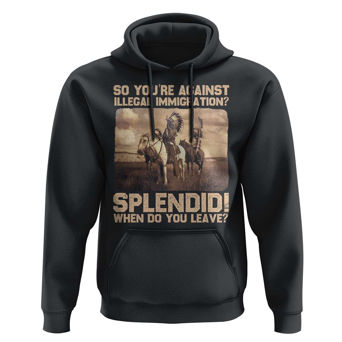 Vintage Native American Hoodie Funny Indian Indigenous Peoples Day - Wonder Print Shop